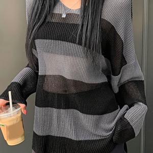 캐주얼 봄, 여름, 가을 여성용 풀오버, 얇은 중간 길이 숄더 롱 슬리브 플리스 스웨터, 루즈핏 부드럽고 편안한 휴가 아웃도어 여성 상의