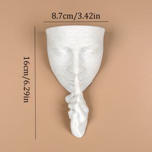 1개 재미있는 얼굴 모양 화분, 가정 장식용 내구성 플라스틱 소재, 건조 꽃 삽입 가능, 실내외 정원 장식, 벽걸이 화병, 휴일 장식품, 선물용