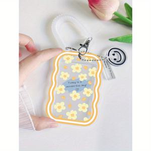 1개 인스타일 투명 카드 홀더 (증명서/카드용, 레스토랑, 출입권, 대중교통, 직장 등) - 목걸이 스트랩 포함