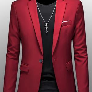 남성용 솔리드 라이트 비즈니스 정장 1개 - 캐주얼 - 한국 스타일 슬림핏 영국 스타일 상의 - 3D 테일러링, 사무실 공식 행사에 적합