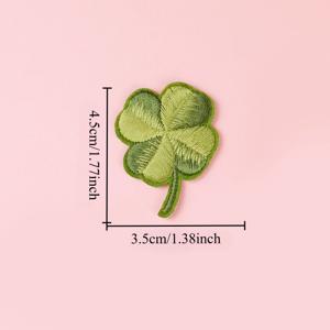 15개 그린 클로버 스티커 - 옷, 청바지, 가방, 셔츠용 다용도 다림질 패치 DIY