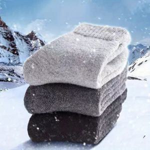 [겨울 울 양말] 3켤레 신상 초두꺼운 보온 울 양말 남녀공용 - -30°C 보온, 사계절 사용 가능, 단색 캐주얼 아웃도어 양말, 손세탁 전용, 추위 대비 아이템