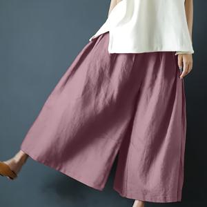가을/겨울 여성 의류, 가을 여성 의상, 여성용 가을 옷, 겨울 여성 의류, 가을/겨울 여성 의상, 신축성 있는 허리밴드와 주머니가 있는 루즈핏 스트레이트핏 발목 바지, 몸매를 가려주고 슬림하게 보이는 루즈핏, 편안하고 통기성 좋으며 흡습성 있는, 캐주얼 및 휴가용, 여성용 긴 바지|치마바지