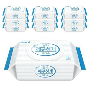 탐사 깨끗하게 도톰한 물티슈 캡형, 100개입, 10개