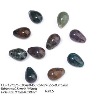 8X12mm 천연석 인디언 아게이트 물방울 모양 루스 스페이싱 비즈 팔찌, 목걸이, 귀걸이, 수공예품, 주얼리 제작 용품, 여성 선물용