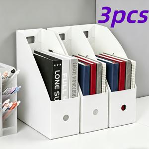 3개 묶음 경량 및 간편한 1열 접이식 파일 데스크탑 파일, 파일 상자, 파일 홀더, 책, 보관 책 스탠드, 사무실, 신학기 다기능 문구 보관 랙 책장