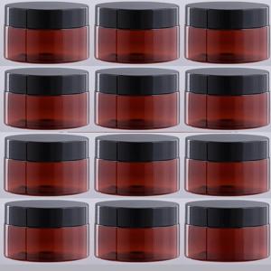 21개입 100ml 누수 방지 화장품 용기, 플립탑 뚜껑 포함 - 앰버 색상 여행용 사이즈 플라스틱 용기, 로션, 크림, 젤, 파우더, 연고용 - 무향, 각 8oz, 여행용 화장품 보관 | 소형 용기 | 튼튼한 플립 뚜껑 - 보호