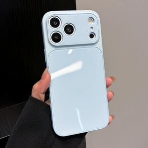마카롱 유광 단색 마그네틱 무선 충전 휴대폰 케이스, 아이폰 17Pro 16 15 14 Pro Max 호환, 풀 카메라 렌즈 커버리지 충격 방지 보호 커버
