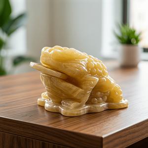 천연석 풍수 돈개구리 조각상 - 재물운 부적용 조각된 행운 두꺼비 피규린, / 중국식 번영 선물, 동전을 든 돌개구리 조각상, 가정 사무실 책상 장식용, 전통 풍수 장식품