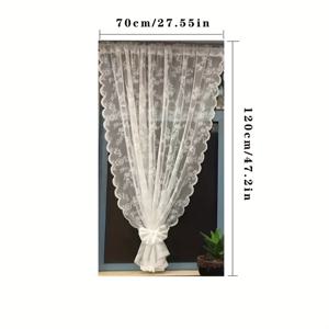 1개 더블 레이스 실 쉬어 커튼, 화이트 프렌치 스타일 도어 커튼, 주방 숏 커튼, 룸 디바이더, 창문 장식, 빛 차단 커튼