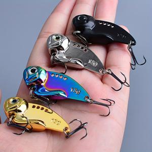 4개/세트 VIB 낚시 루어, 13g 10g 5g 인공 블레이드 메탈 싱킹 스피너 크랭크베이트, 진동 스윔베이트