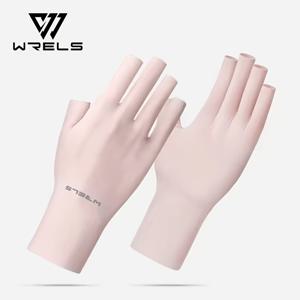[WRELS 여름 사이클링 장갑] 통기성 좋은 얇은 여름 여성용 사이클링 장갑 한 쌍 | 미끄럼 방지 손가락 없는 쿨링 감각 터치스크린 장갑, 야외 활동에 적합한 쿨한 느낌의 햇빛 가리개