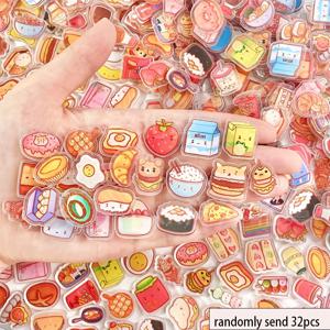 랜덤 32개 혼합 패턴 아크릴 주얼리 추가품, 고급스러운 재료, 주얼리 및 비즈 공예 용품, 헤어 클립, 휴대폰 케이스, 펜던트 등 부품, 보상 선물