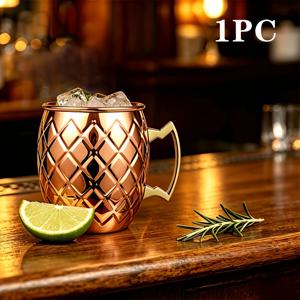 AOAT 망치질한 뮬 컵 1개, 머그, 구리 뮬 드링킹 컵, 구리 컵, 100% 구리 제작, Cold Drinks, 차, 커피용, 파티 선물용, 식기세척기 사용 가능, 친구를 위한 완벽한 선물
