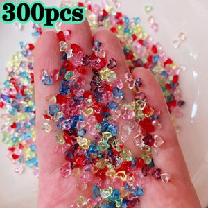 약 300개 수지 하트 모양 네일 아트 장식, 랜덤 색상, 발렌타인데이 한정판—무취, 흠집 없음. DIY 네일 아트, 의류, 신발, 주얼리 및 액세서리용으로 적합, 이상적인 선택