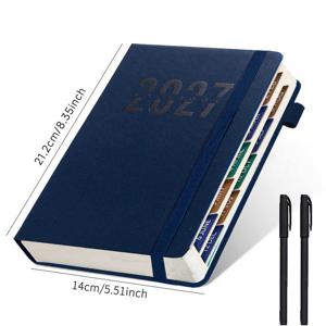 2027 A5 플래너, 데일리 월간 스케줄 학술 액자 정리, 학생 및 비즈니스용 플래너, 다기능 월간 스케줄 북, 데일리 플래닝에 이상적, 자율-discipline 및 효율적인 시간 관리 촉진, 노트북 및 메모 패드