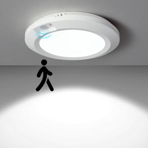 6.3인치 LED 스마트 모션 센서 천장등, 6000K 쿨 화이트 조명, 1.2W, 210LM, 침실, 복도, 계단, 현관문, 옷장, 세탁실, 차고, 보관실에 적합. 배터리 미포함; AA 배터리 4개 필요
