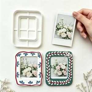 폴리머 클레이 커터 액자 몰드, 사진 액자 클레이 몰드 수제 공예 스크랩북 미니 액자 홈 데코 주얼리 제작 도구