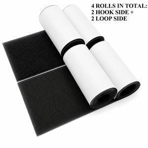 4롤 고강도 나일론 테이프 - 초광폭 5.0Cm, 강력 접착 뒷면, 미끄럼 방지 소파 패드 지지, 카펫 및 패브릭 고정 스트립 - 롤당 100.0Cm 길이, 가구, 벽지, 카펫에 단단하게 부착 - 내구성이 뛰어나고 견고하며 제거가 용이함