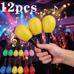 12개 Orff 악기 타악기 플라스틱 쉐이커, 멀티 컬러