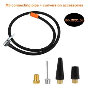 80Cm 길이 M6 스레드 규격 및 4개 변환 헤드 추가, 차량용 에어 펌프 공기 주입 튜브, 퀵 푸시 버튼 커넥터 장착, 편리한 작동, 도구 불필요 설치, 자동차 및 적합