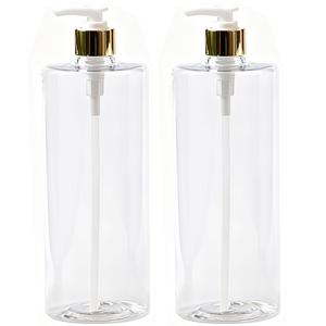 평면 숄더 플라스틱 병 1000ml 2개, 세안제, 샴푸 & 바디워시용 리필 용기