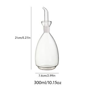 1개 배 모양 고 붕규산 내열 유리 오일 병, 단일 노즐, 올리브 오일 디스펜서, 소스 식초 오일 병 누수 방지 내열 조리 주방 레스토랑 BBQ