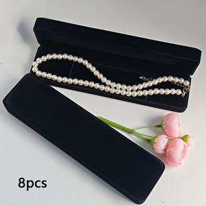 8개 클래식 벨벳 팔찌 상자, 벨벳 목걸이 상자, 고급 방진 주얼리 보관 상자, 튼튼하고 내구성이 뛰어난 주얼리 상자, 시계, 펜던트, 머리핀 보관에 적합, 정교한 작은 선물, 발렌타인데이 선물 포장 상자