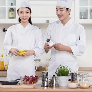 호텔 레스토랑 주방 배후부용 통기성 단색 유니폼 긴팔 재킷, 남녀공용 사계절용 셰프 작업복