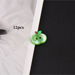 12개 신기한 레진 단추, 캔디 컬러의 귀여운 사과 디자인, DIY 의류 장식, 청바지 재킷 및 재미있는 공예용, 업사이클링을 위한 장난스러운 단추, 모양 단추