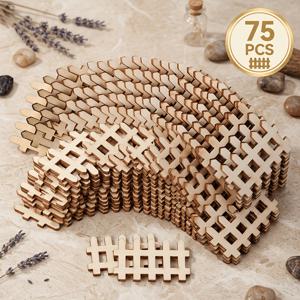 DIY 나무 울타리 컷아웃 75개, 5.0cm - 천연 무마감 원목, 페인팅, 사인, 얼룩 칠, 장식용 | 화분, 가정 및 휴일 장식, 결혼식, 밸런타인데이 및 기타 야외 울타리 장식용으로 완벽