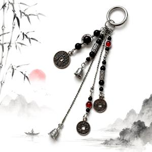 1개 동양풍 레트로 구리 코인 비즈 휴대폰 끈, 새로운 중국 스타일 벨 가방 참, 휴대폰 끈, 가방 참, CCD 카메라 장식, 헤드폰 펜던트에 적합, 친구를 위한 선물, 여자친구를 위한 의미 있는 선물