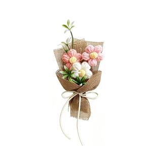 미니 수공예 코바늘 부케, 사실적인 미니어처 꽃꽂이, 웨딩 테이블 꽃, 발렌타인데이 선물, 생일 파티 장식, 신학기 선물, 회의 선물, 스승의 날 선물, 사진 소품, 봄 식탁보 장식 및 탁상용 장식품으로 적합