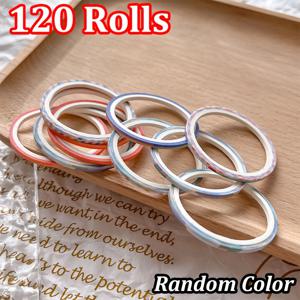 70/120롤 팩 울트라 씬 3mm 와시 테이프, 저널링, 스크랩북킹, DIY 공예용 - 플라스틱 코팅 비닐 마스킹 테이프, 플라스틱 롤러, 사진 앨범, 창작 프로젝트 및 선물 포장용 선명한 랜덤 색상