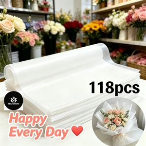 선물 포장지 118매, 꽃무늬 포장지, 꽃다발용 밀크백킹지, 꽃집 포장재용 방수지, 사이즈 29.97*29.97cm, 미술 공예, 생일 파티, 휴일 선물 포장, 미술 공예 프로젝트용