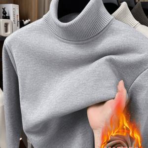 어반 하이넥 안감 스웨터, 일상 통근 및 보온용, 가을 필수 아이템