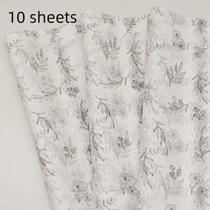 흰색과 회색 잎 패턴 반투명 얇은 종이, 20 X 14인치 선물 포장지, 봄과 여름, 결혼식, 발렌타인데이, 생일 선물 포장, 꽃다발 포장, 선물 가방 채우기 및 파티 선물에 적합