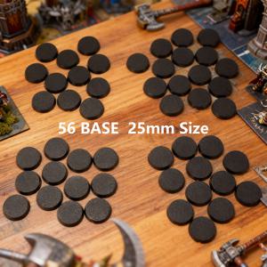 미니어처 모델용 56개 원형 베이스 - 다양한 크기 25mm/28.5mm/40mm - 창의적인 테이블탑 게임을 위한 내구성 좋은 플라스틱 워게임 테이블 게임 추가품