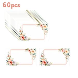 60장 우아한 빈 메시지 카드 - 웨딩, , 크리스마스용 플로럴 디자인 장식지, DIY 초대장, 감사 카드, 다이어리 & 스크랩북 카드용 고품질 종이 (선물용)