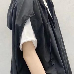 여성 봄 여름 가을철 패션 후드 캐주얼 베스트 데일리 순색 루즈핏 조끼 슬림소녀