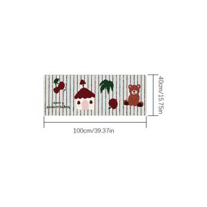 850g/m² 벨벳 소재, 귀여운 체리 하우스 베어 패턴 러그 1개, 미끄럼 방지 세탁기 사용 가능 바닥 매트, 거실 소파 옆, 옷방, 방 입구, 침실 침대 옆, 라운지, 독서 공간, 놀이 공간용 장식 바닥 매트
