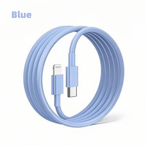 라이트닝용 고속 충전 USB C 케이블. 아이폰 14 13 12 11 프로 맥스 XR XS X 8 7 6 플러스 SE용. 마카롱 색상 옵션 선택 가능 3.3ft/6.6ft