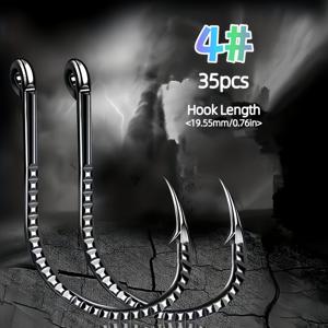 35 고탄소강 드래곤 스케일 튜브 스넬링 낚시바늘 - 강력한 관통력을 갖춘 날카로운 갈고리 끝, 낚시成功률 대폭 향상. 다양한 수중 조건에 적합한 낚시 장비