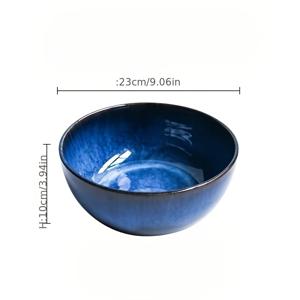 9인치 대형 가마구이 세라믹 볼, 국수, 수프, 샐러드용 - 전자레인지 사용 가능한 특대형 원형 접시, 무연료수은제 식품등급 도자기, 레스토랑용/라멘 식기류