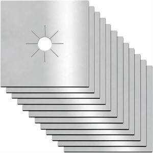 12개입 맞춤 재단 테플론 가스레인지 보호 매트, 0.12mm 두께, 재사용 가능, 눌러붙지 않음, 간편 세척 주방/요리용 라이너, 주방 용품, 가정용 주방 필수품, 야외 요리 도구 커버, BBQ 매트