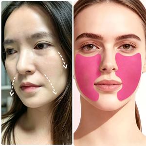 2개/나비 날개 얼굴 H자 영역 훈련 밴드 - 나비 얼굴 콧등 탄성 밴드 - 특수 컷팅; 라지 사이즈; 얼굴, 콧등, 입가에 적합 - 쿨링; 편안함; 탄성 - 낮과 밤 사용 - 세척 불필요 - 자가 접착; 미끄럼 방지