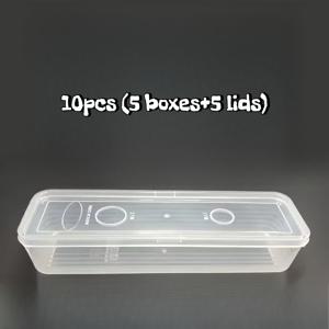 10개입 (박스 5개 + 뚜껑 5개) 공간 절약형 직사각형 디자인, 냉장고나 식료품 저장실에 양파, 셀러리, 신선한 허브, 마늘, 파스타, 계란을 보관하기에 이상적. 튼튼하고 깨지지 않는 구조로 오래 사용 가능하며 냄새 번짐을 방지