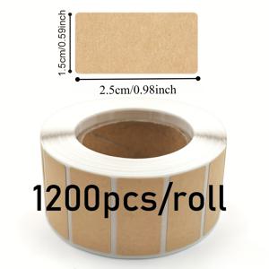1200개/롤 크라프트지 포스트잇, 이름표, 수납 분류 스티커, 필기 가능, 자체 접착식 마킹 라벨, 손글씨 메모 봉인 스티커, 잔여물 없는 라벨