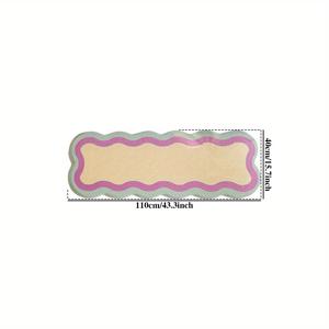 1개 인조 캐시미어 1000G 두께 10mm 40X110cm 침실 침대 옆 카펫 미끄럼 방지 부드럽고 푹신한 바닥 매트 물결 모양 기하학적 라인 러그, 거실 라운지 옷장에 적합