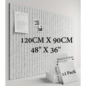 12개입 대형 사이즈 펠트 게시판 120CM*90CM 자가 접착 방음 보드, 녹음 방음 재료, 벽 코르크 가족 사무실 교실 코르크 보드 못 보드, 벽 장식